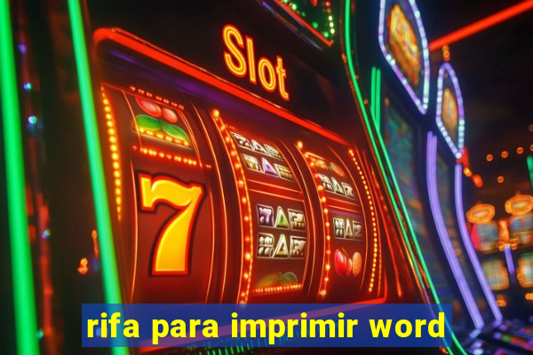 rifa para imprimir word