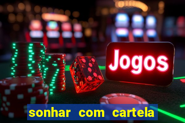 sonhar com cartela de bingo